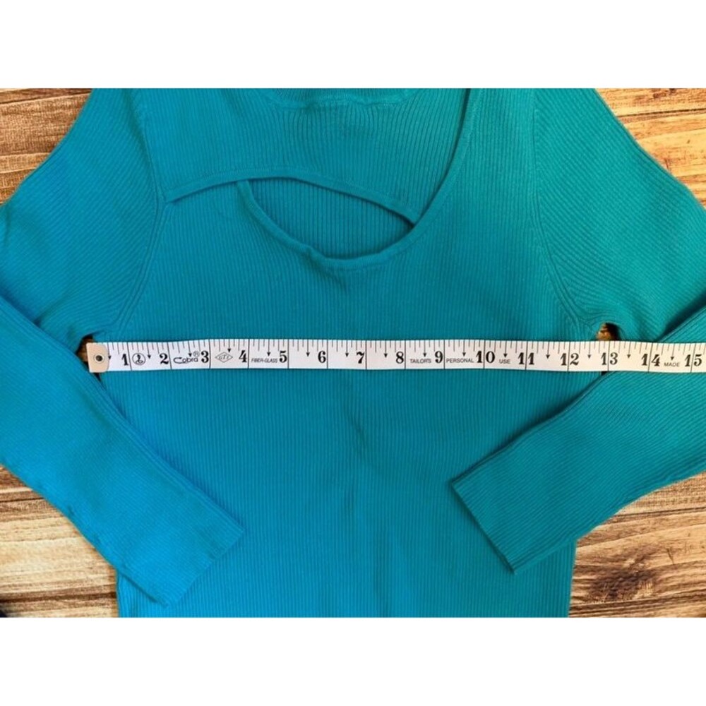 Teal Ribbed Knit Top - Picture 5 of 7